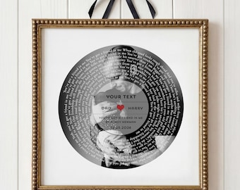 Personalized Song Lyric Photo Print for Dad, Favorite Song or Poem Keepsake for daughter son to dad, Custom Father Child Gift