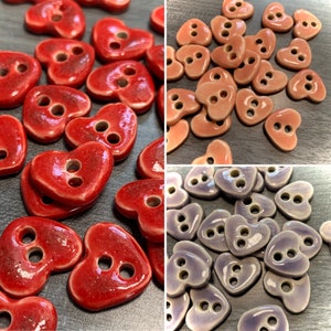 Tiny Heart Buttons - Handmade Ceramic Buttons Sweet Clothing Accent Small  Buttons Clothing Finish Heart Button Focal Buttons for Baby