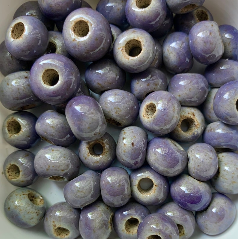 Handmade Large Hole Ceramic Beads Big Hole Beads Macrame Beads Etsy