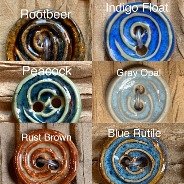 Boutons en céramique - Boutons terreux rustiques - Finitions des vêtements Focal artisanal unique - Perles focales texturées - Accent tricot de boutons faits main