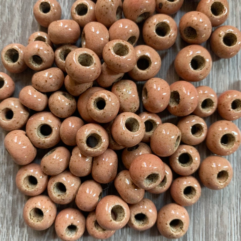 Handmade Large Hole Ceramic Beads Big Hole Beads Macrame Beads Etsy
