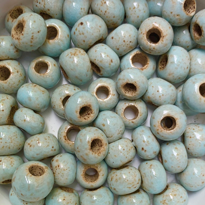 Handmade Large Hole Ceramic Beads Big Hole Beads Macrame Beads Etsy UK