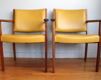 Mid Century Walnut Armchairs by Johnson Chair Company, A Pair