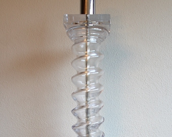 Mid Century Glass and Chrome Table Lamp by Chapman