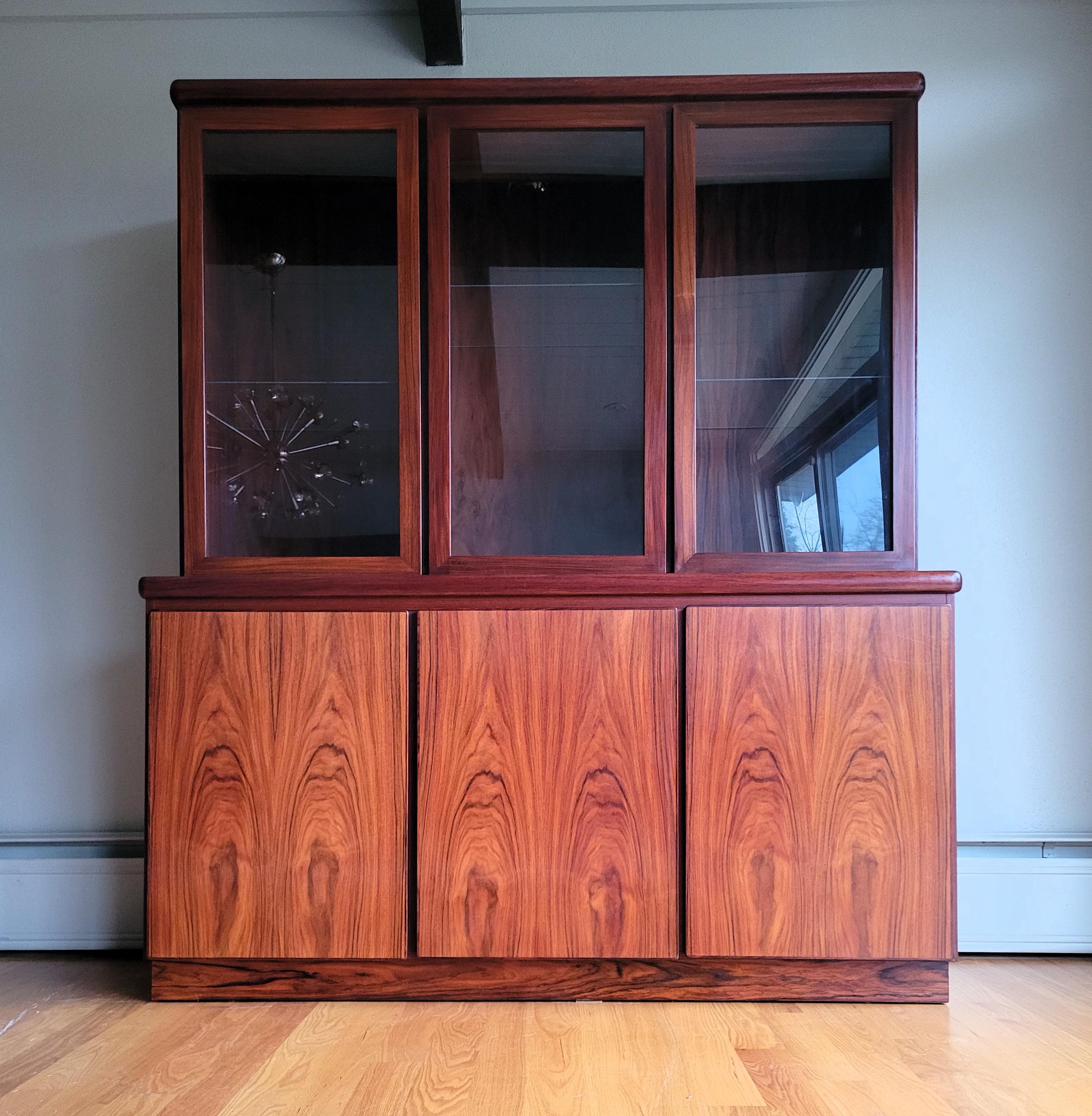 Mid Century Danish Modern Rosewood Cabinet Hutch by Rasmus