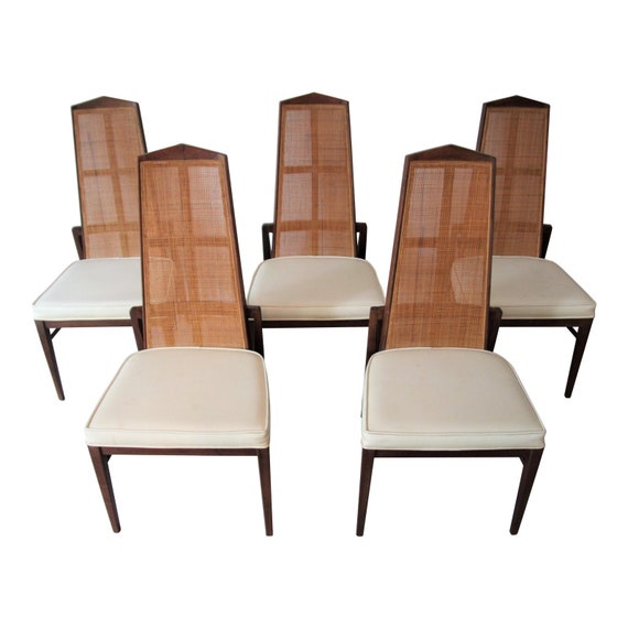 Mid Century Modern High Back Dining Chairs By Foster Mcdavid Etsy