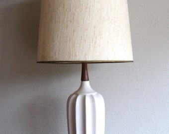 Mid Century White Ceramic Table Lamp