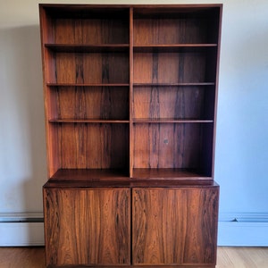 Danish Modern Rosewood Cabinet Bookcase