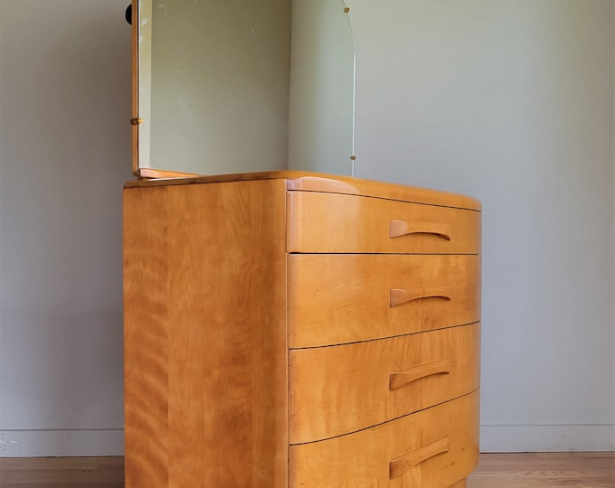 Heywood Wakefield Dresser With Mirror by Leo Jiranek, the Niagara Series Etsy