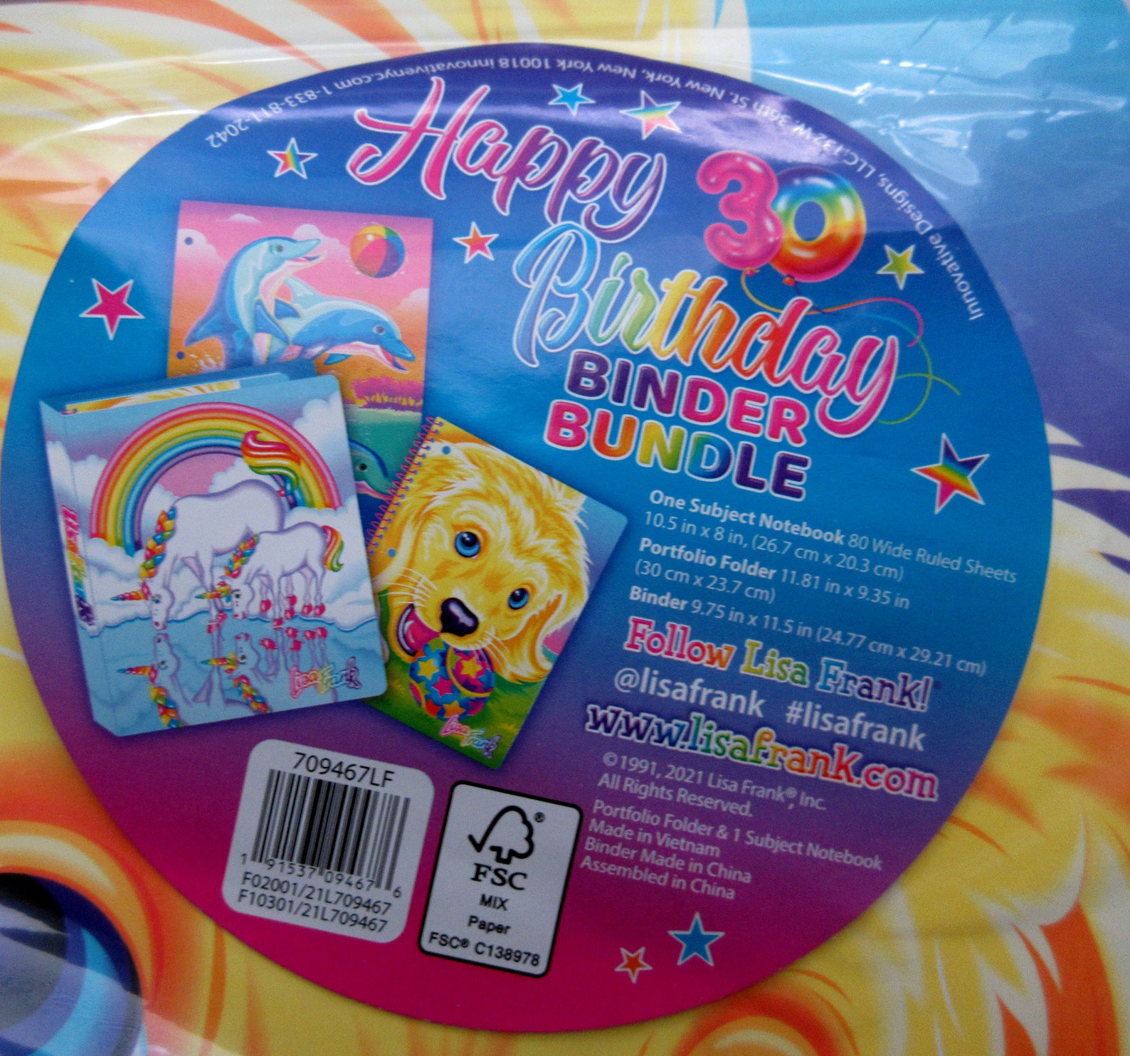 Lisa Frank Happy 30 Birthday Binder Bundle Casey Spiral - Etsy