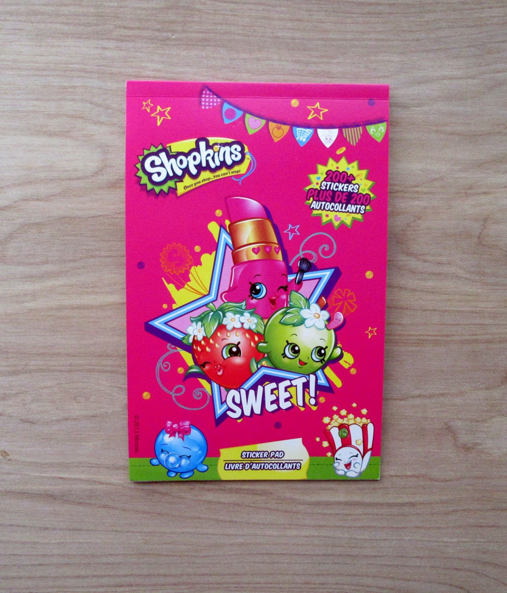 Shopkins Sticker Pad 4 Sheets200 Stickerssuper - Etsy