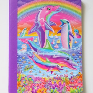 Lisa Frank Dancing Dolphins Composition Notebook Heart Rainbow Sea Wide Rule
