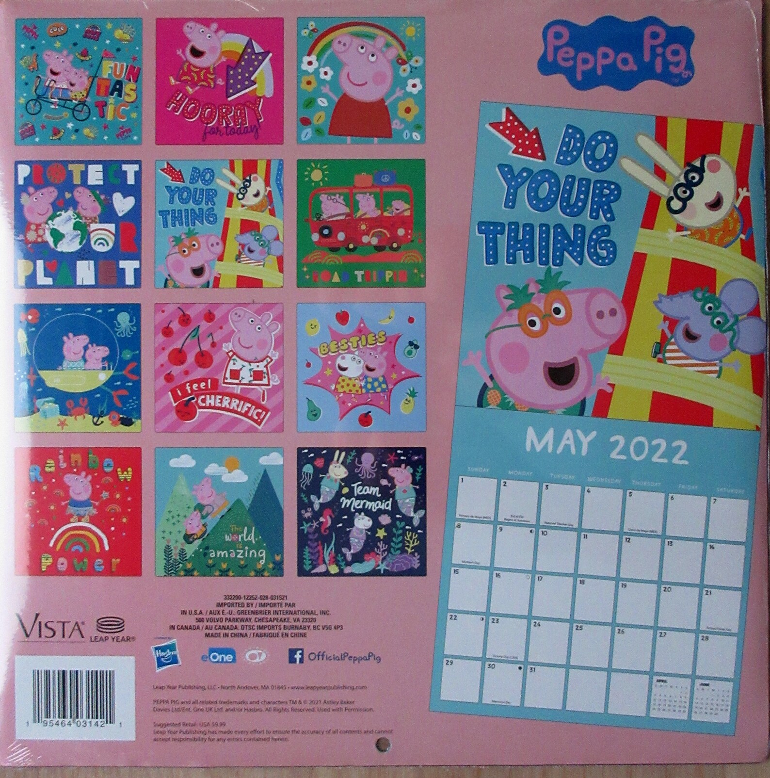 25 Peppa Pig 2022 16Month Wall Calendar Super Cute Etsy