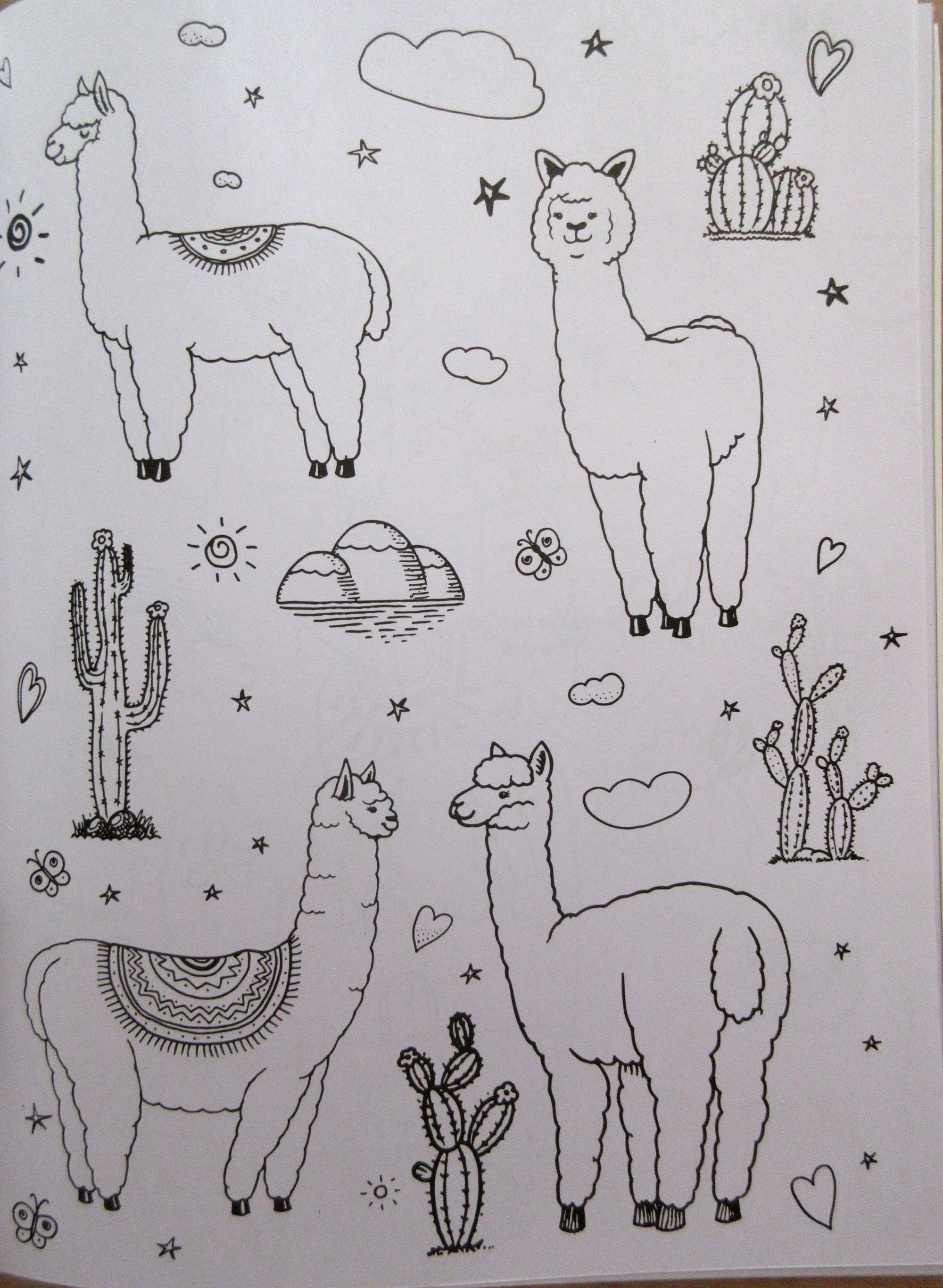 LLAMA-Coloring Book COLOR ME Super Cute | Etsy