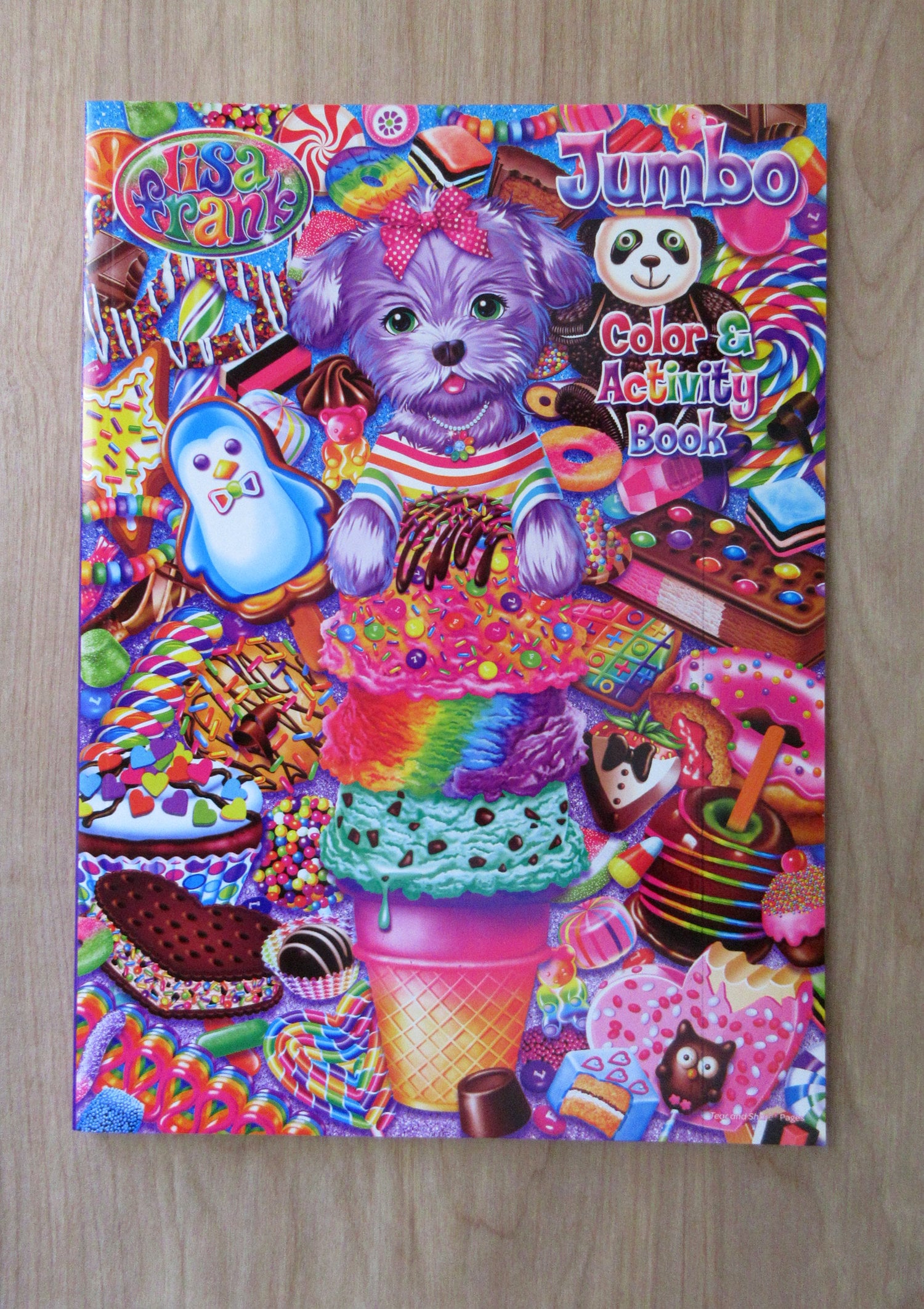 Lisa Frank Jumbo Coloring & Activity Book~Boopsidoodle~Rainbow  Majesty~Cowboy Panda~Puffin~Violet~Anana