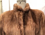 SALE Beautiful Pastel Brown Mink Fur Jacket Coat Excellent Condition Vintage Sz Medium