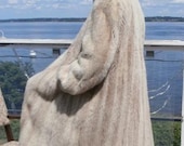 White MINK Fur Coat Tourmaline Blonde Blush Full Pelts Hair up German Sz XL-L