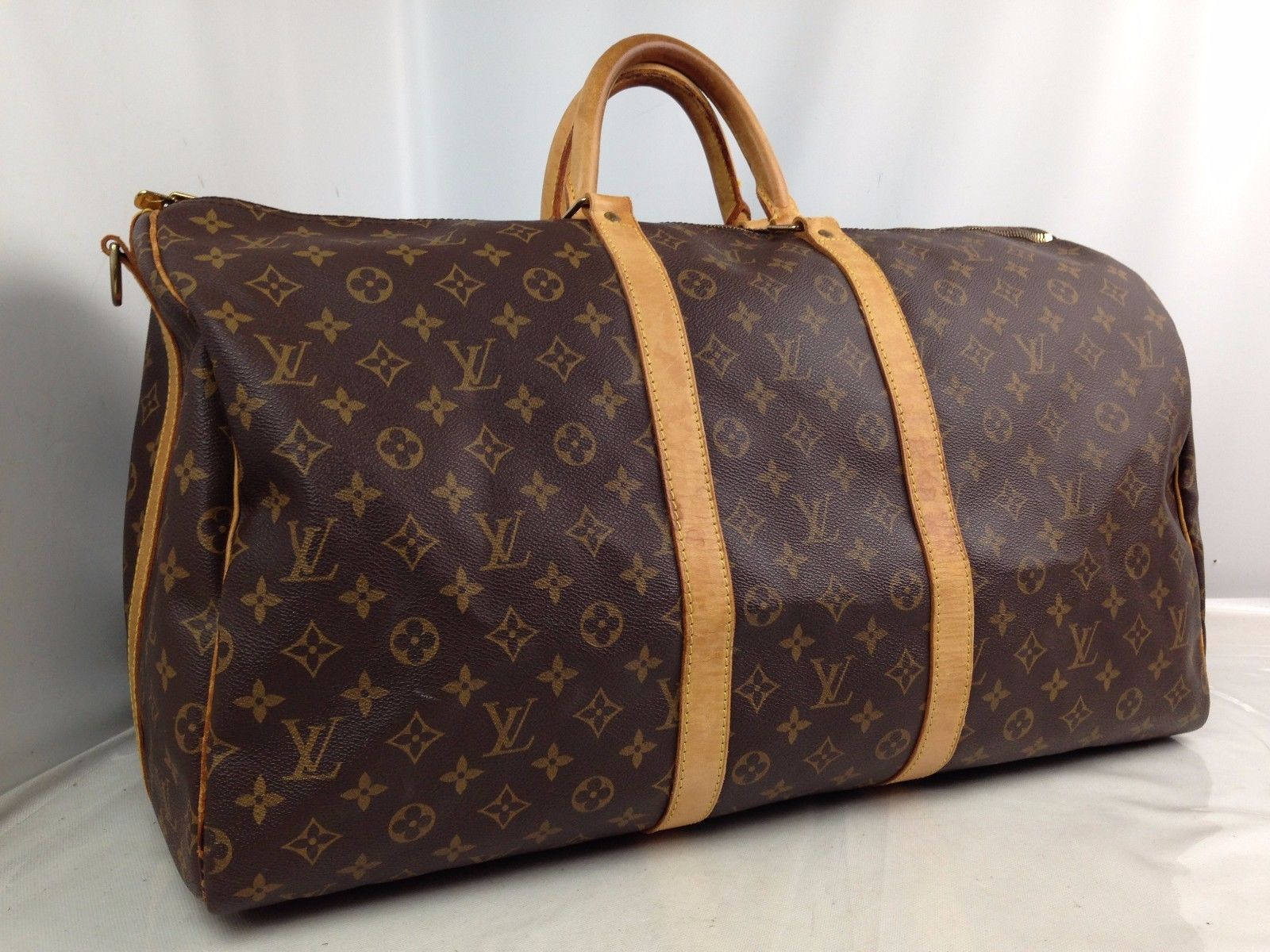 SALE Authentic Louis Vuitton Keepall Bandouliere 55 Large Carry all Weekender Travel Bag Hand ...