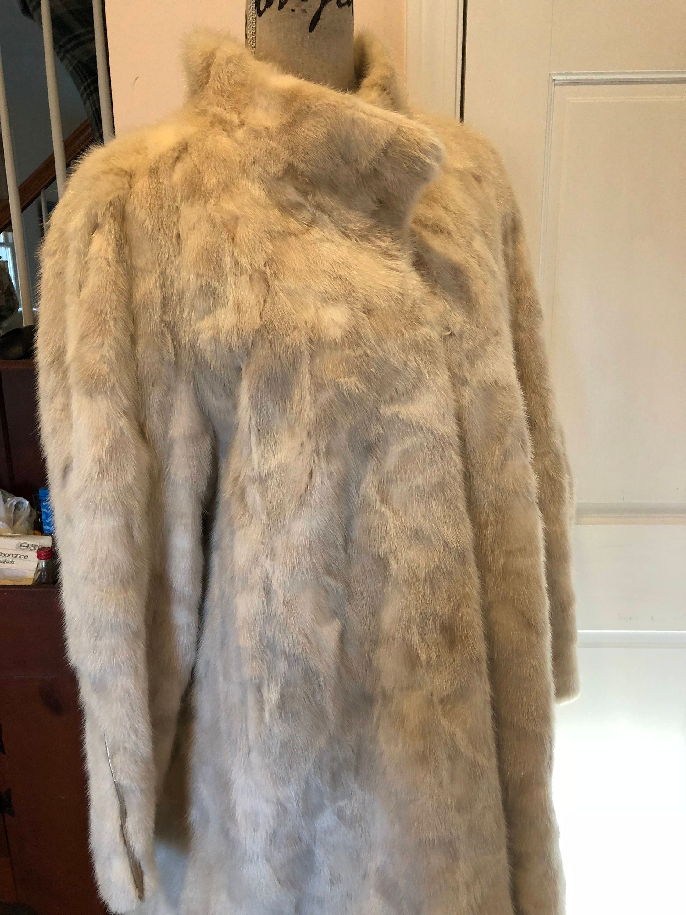 SALE White Mink Fur Coat Sz Etsy