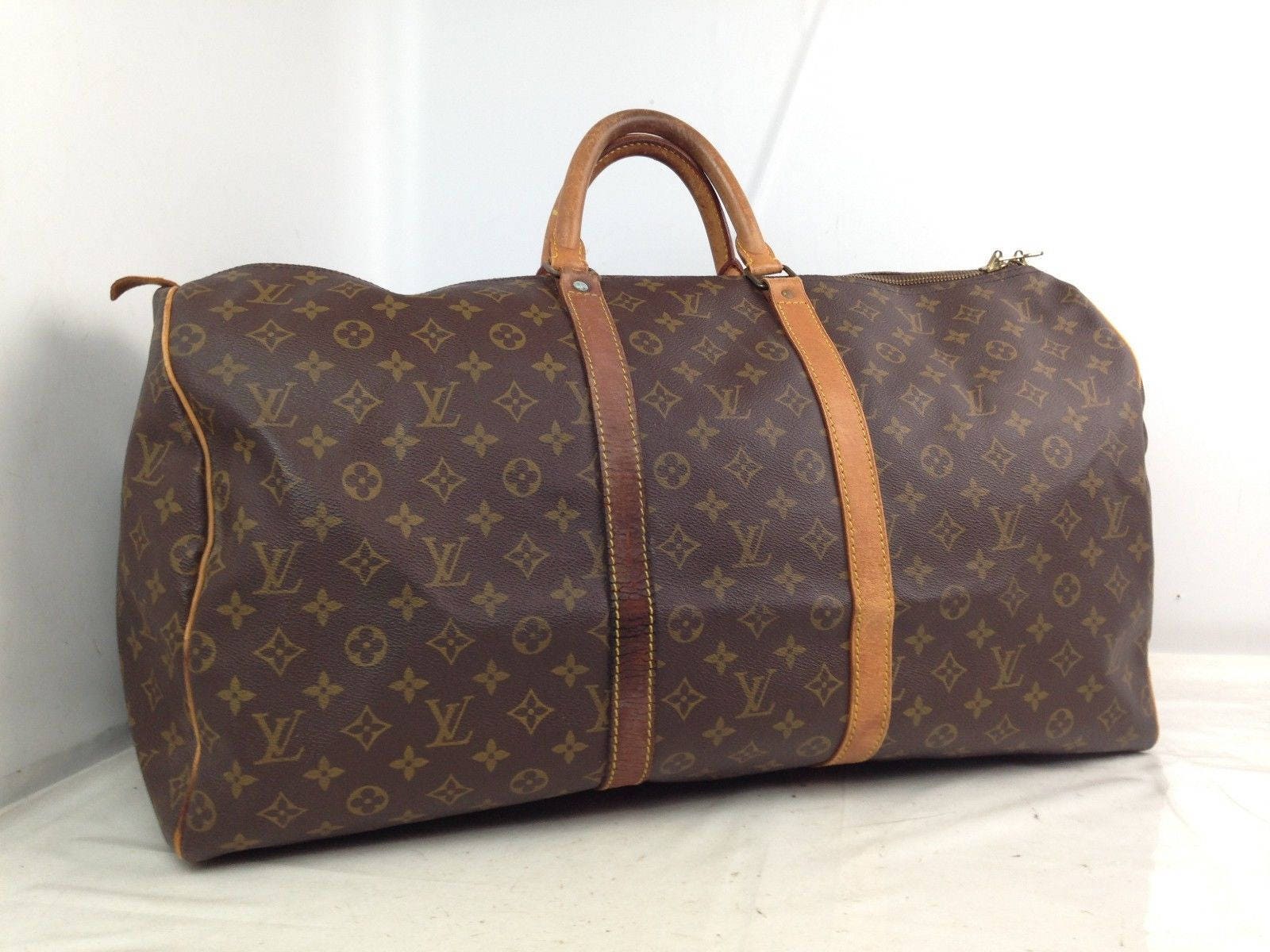 SALE Authentic Louis Vuitton Keepall Bandouliere 55 Large Carry all Weekender Travel Bag Hand ...