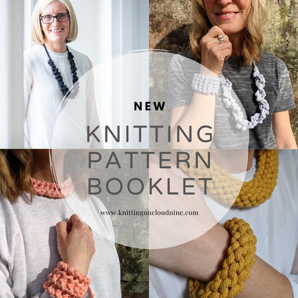 Easy Knitting Pattern, Knit a Necklace, Knitting Pattern for Beginners, Vegan Yarn Knitting Pattern, Chunky Knit Necklace, Quick Knits, Eco