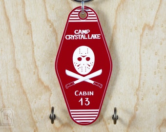 Llavero de Camp Crystal Lake: Arte cinematográfico de terror de Viernes 13