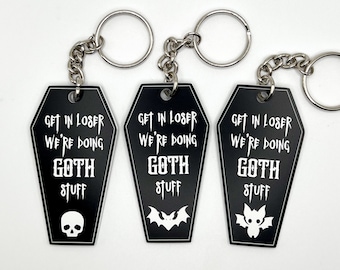 Goth Coffin Keychain | Horror Keychain | Goth Gifts | Gothic Fans | Stocking Stuffer | Horror Fan Gift