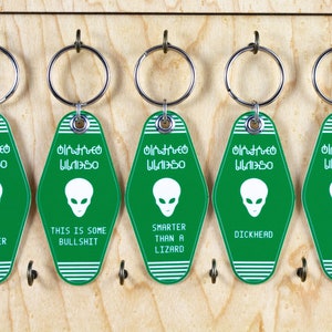 Resident Alien Keychain | Scifi Keychain | Resident Alien Gift | Key Badge | Key Tag | Stocking Stuffer for Christmas