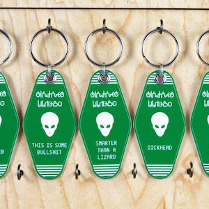 Resident Alien Keychain | Scifi Keychain | Resident Alien Gift | Key Badge | Key Tag | Stocking Stuffer for Christmas