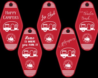 Vintage Hotel Style Camper Keychain: RV Camping Gift