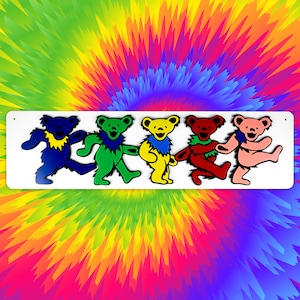 Grateful Dead Dancing Bears Acrylic Sign | Acrylic Art | Deadhead Art | Grateful Dead Art | Jerry Bears | Grateful Dead Gift