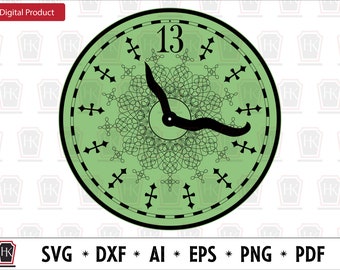 Haunted Clock SVG: Halloween Grandfather Clock Face (Digital Files)