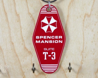 Spencer Mansion Keychain | Resident Evil Keytag | Umbrella Corp Keychain | T-Virus | Horror Gamer Gift