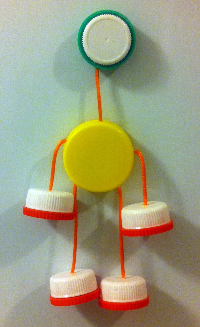 Eco Friendly Fridge Clown made from Plastic Bottle Caps Etsy