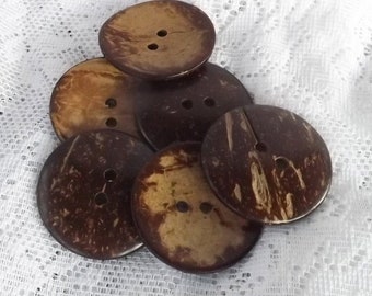 10 Coconut Buttons 1-1/2 inch Coconut Shell Button 38mm coconut Buttons 2 hole buttons