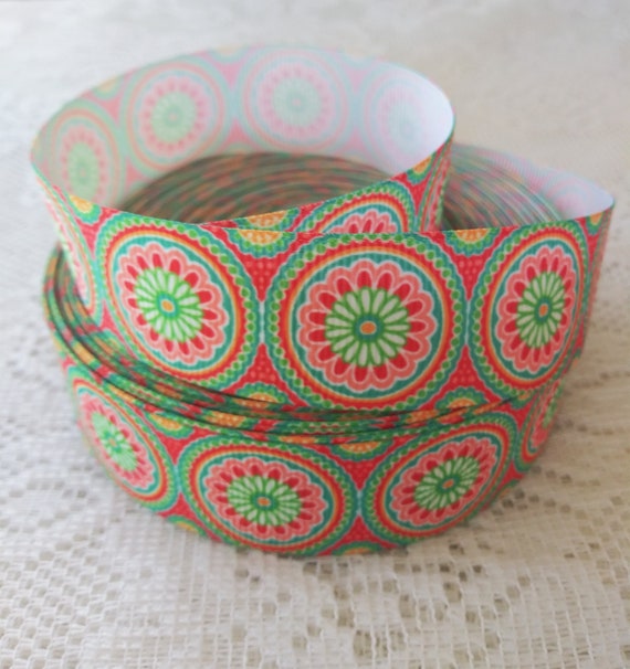 Tribal Boho Ribbon, 1 Inch Bohemian Grosgrain Ribbon