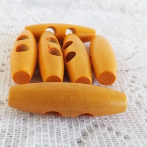 10 Wood Toggle Buttons, 2 Holes Oval Toggle Buttons, Wood Toggle Button 40mm, 1 5/8 x 4/8