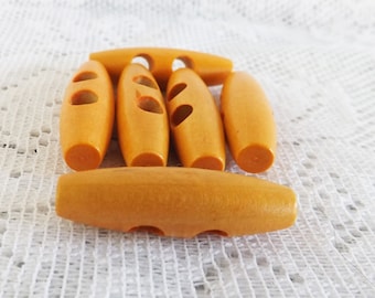 10 Wood Toggle Buttons, 2 Holes Oval Toggle Buttons, Wood Toggle Button 40mm, 1 5/8 x 4/8