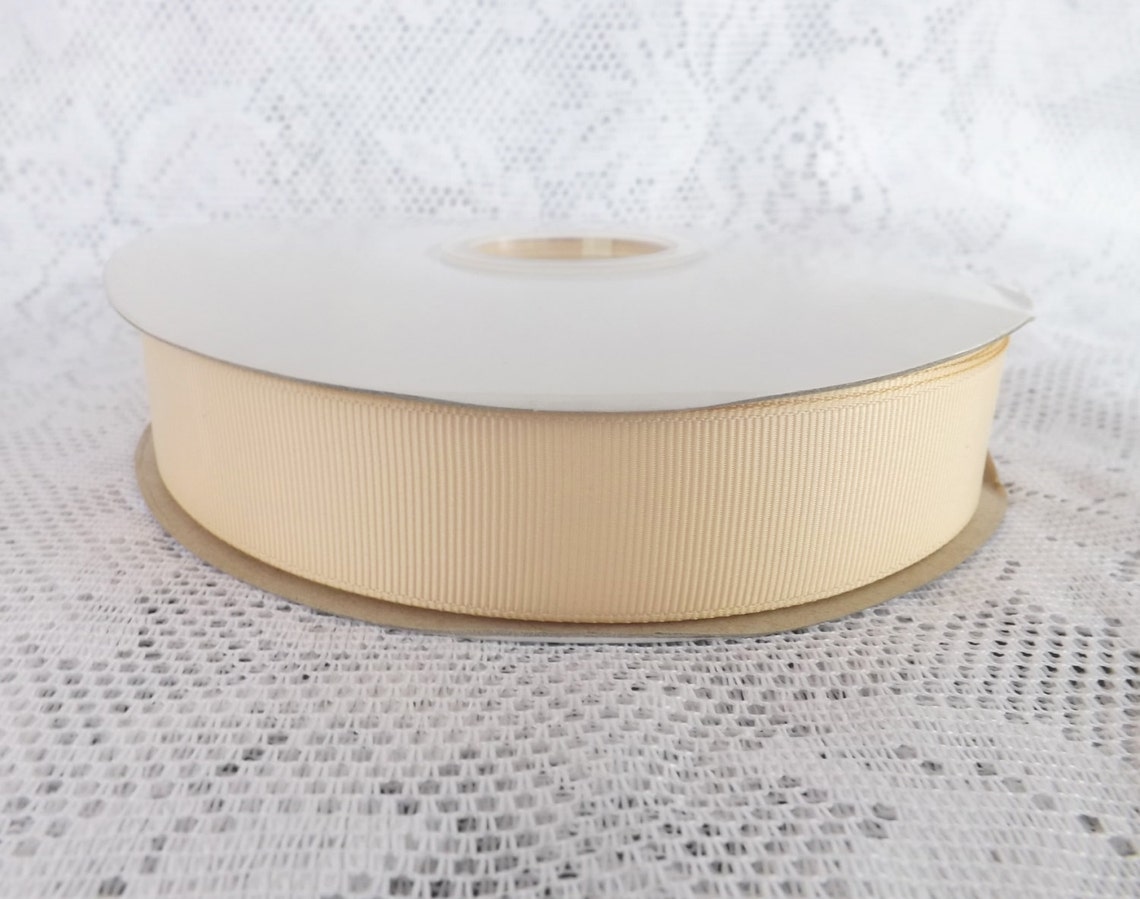 Cream Grosgrain Ribbon 1 Inch Creme Ribbon Cream 25mm Craft Etsy