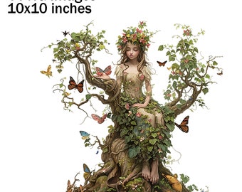 Boomnimf, Dryaden PNG, Dryade Clipart, Boomdryad Illustratie, Bos Dryad Image, Boomnimf, Woodland Dyads PNG