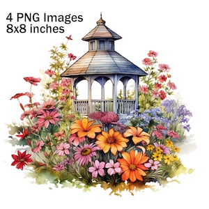 Floral Gazebo Clipart, Summer Gazebos, Gazebo Clipart, Gazebo Images, Gazebo Illustration