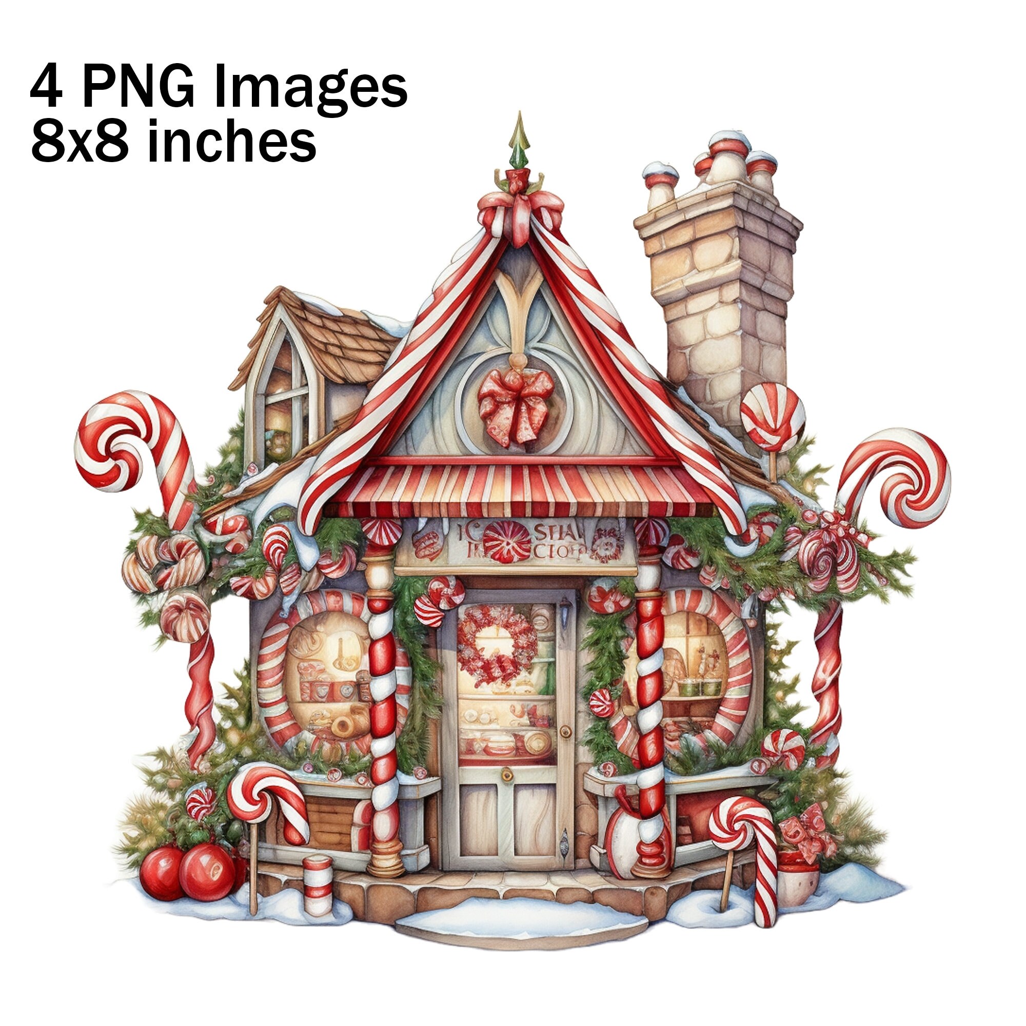 Candy Cane House Clipart, Christmas House Images, Candy House PNG ...