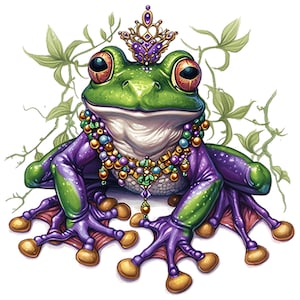 frog mardi gras beads