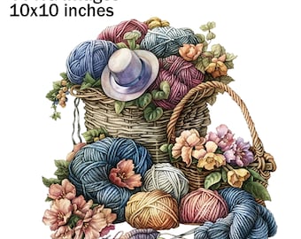 Garen PNG, garenmand clipart, haakgaren, garenillustratie, breigaren afbeelding, garencollectie, garenafbeeldingen