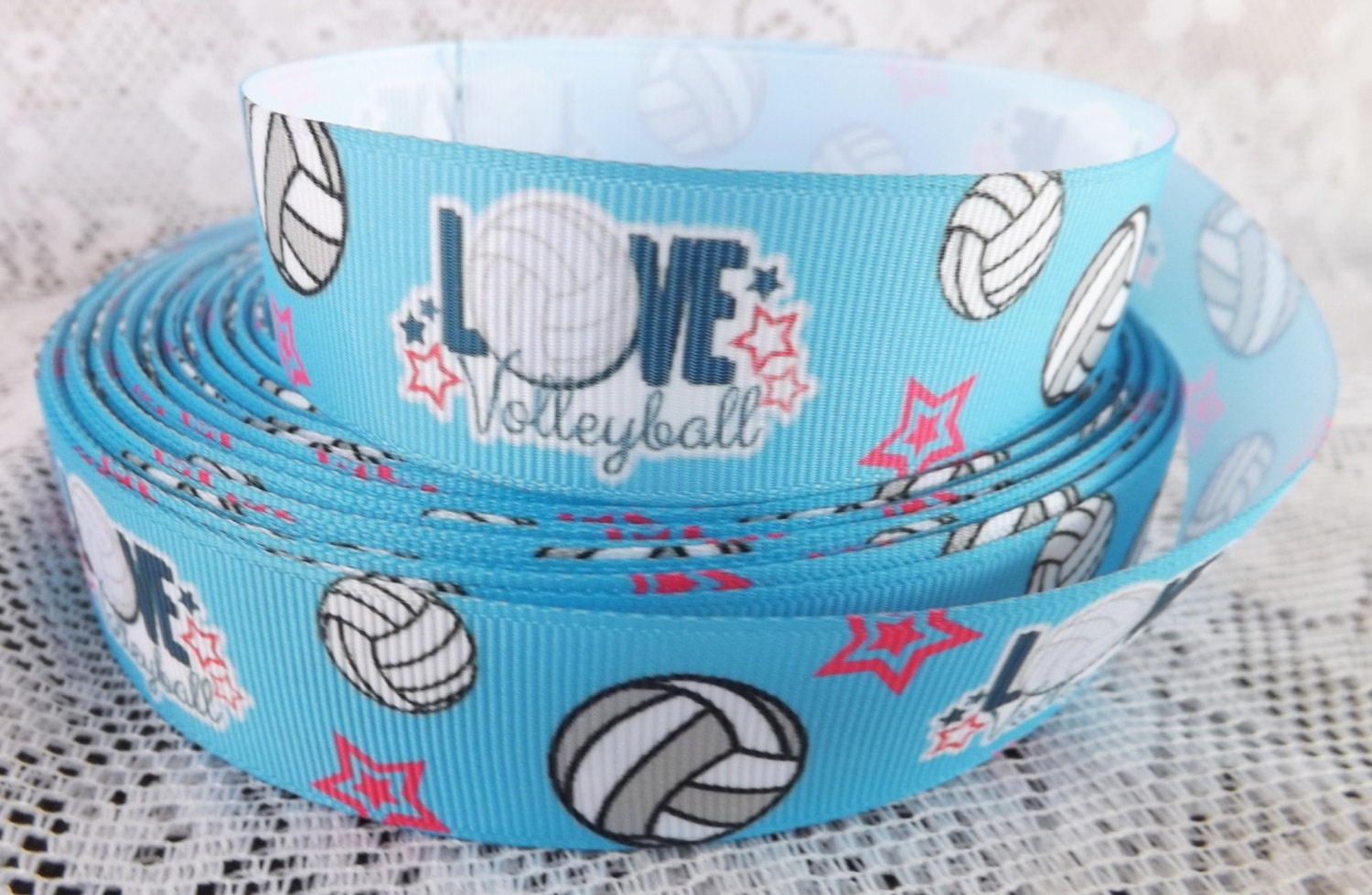 Volleyball ribbon Volleyball grosgrain ribbon 1 inch Etsy