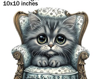 Cats, Cats On Chairs Clipart, Funny Cats, Cat Illustration, PNG Cats, Feline Images, Cat Sublimation, Digital Cats