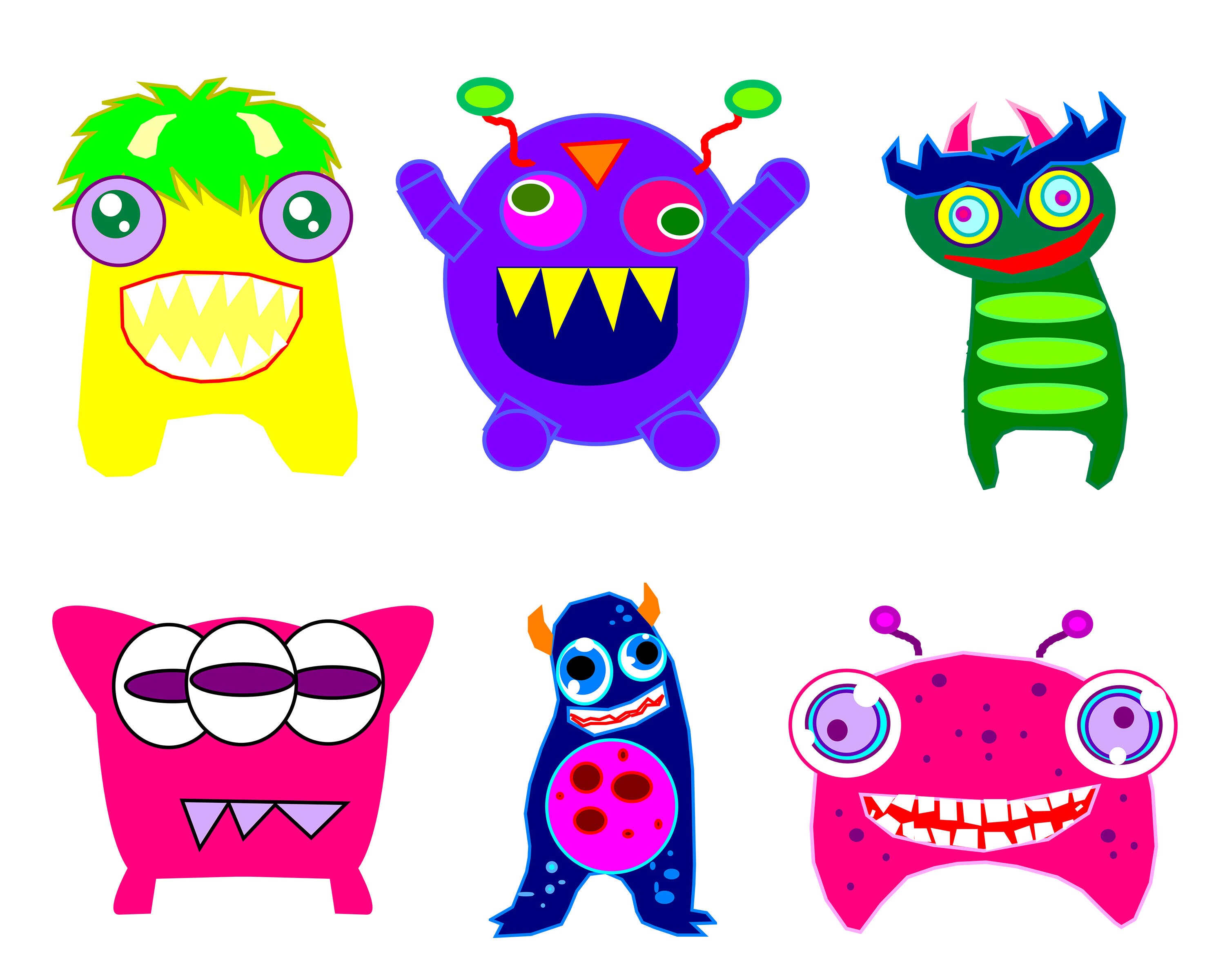 Monster Clipart Halloween Monster PNG Cute Monsters Clip | Etsy
