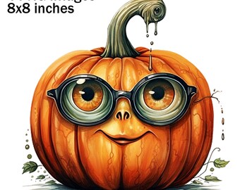 Pompoen Gezicht Clipart, Halloween Illustratie, Jack-o-lantern PNG, Digitale Pompoen Graphics, Pompoen Afbeeldingen, Pompoen Met Glazen Sublimatie