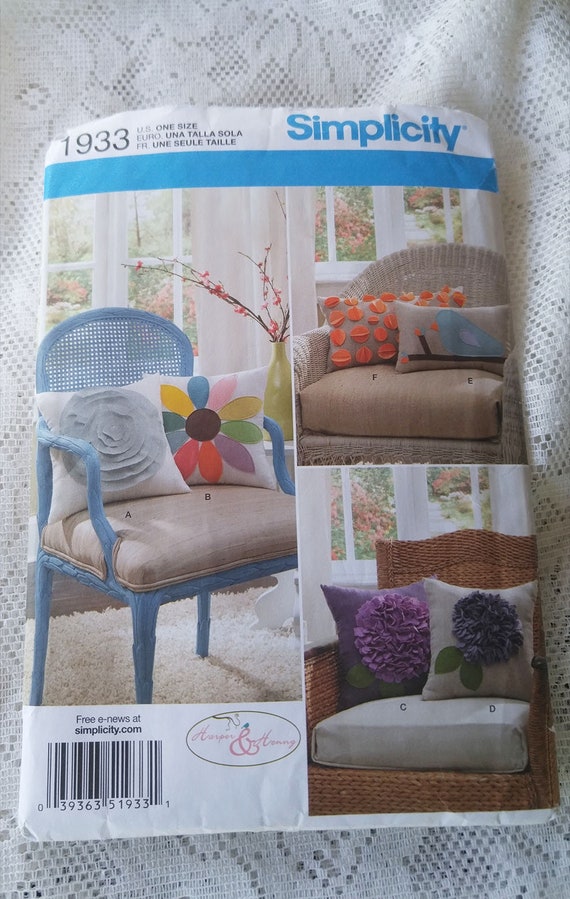 Simplicity 1933 Throw Pillows Home Decor Pillow Patterns Etsy
