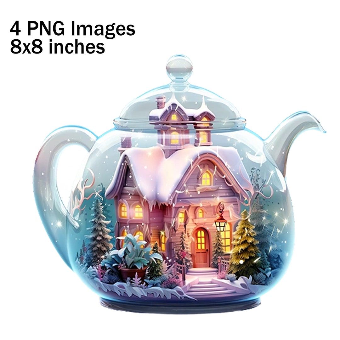 Christmas Clipart, Teapot Christmas Images, Teapot PNG, Transparent